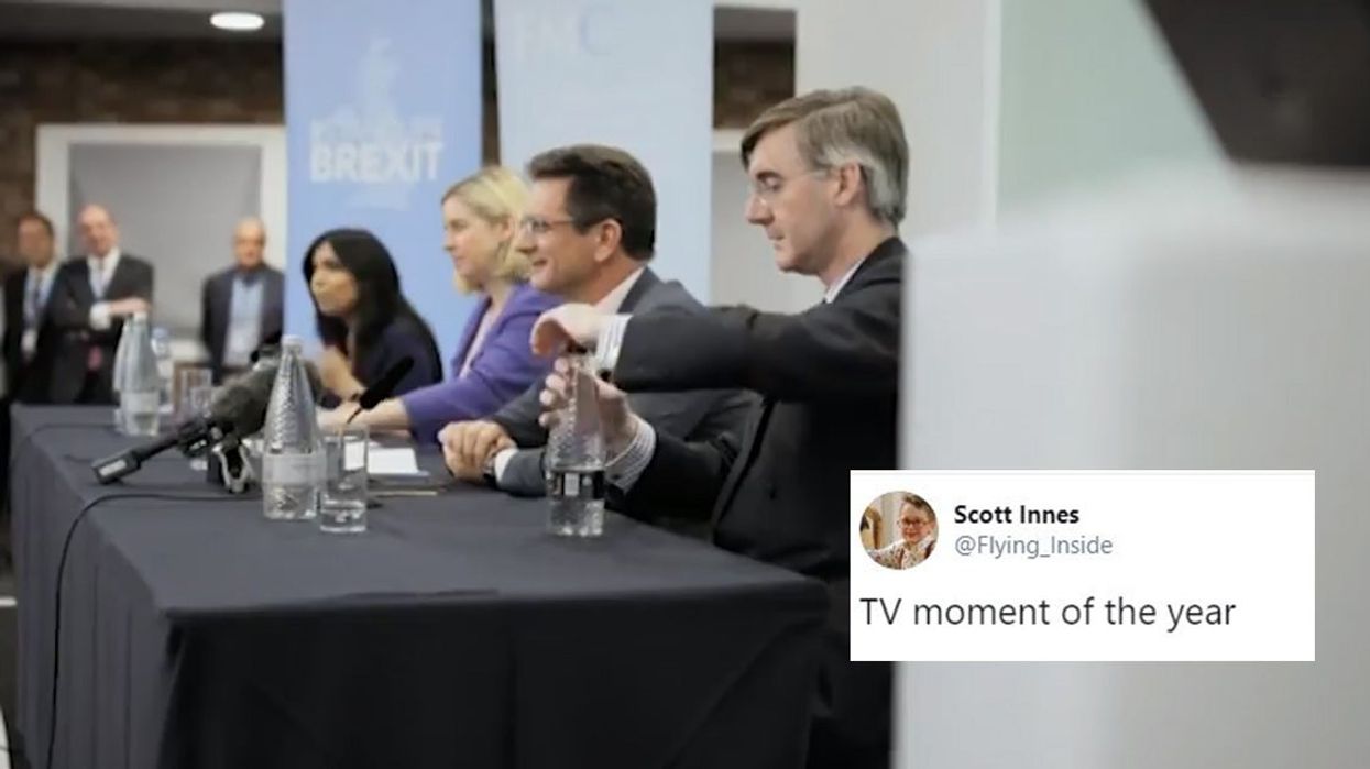 Hilarious clip of Jacob Rees-Mogg struggling to open a bottle of water goes viral