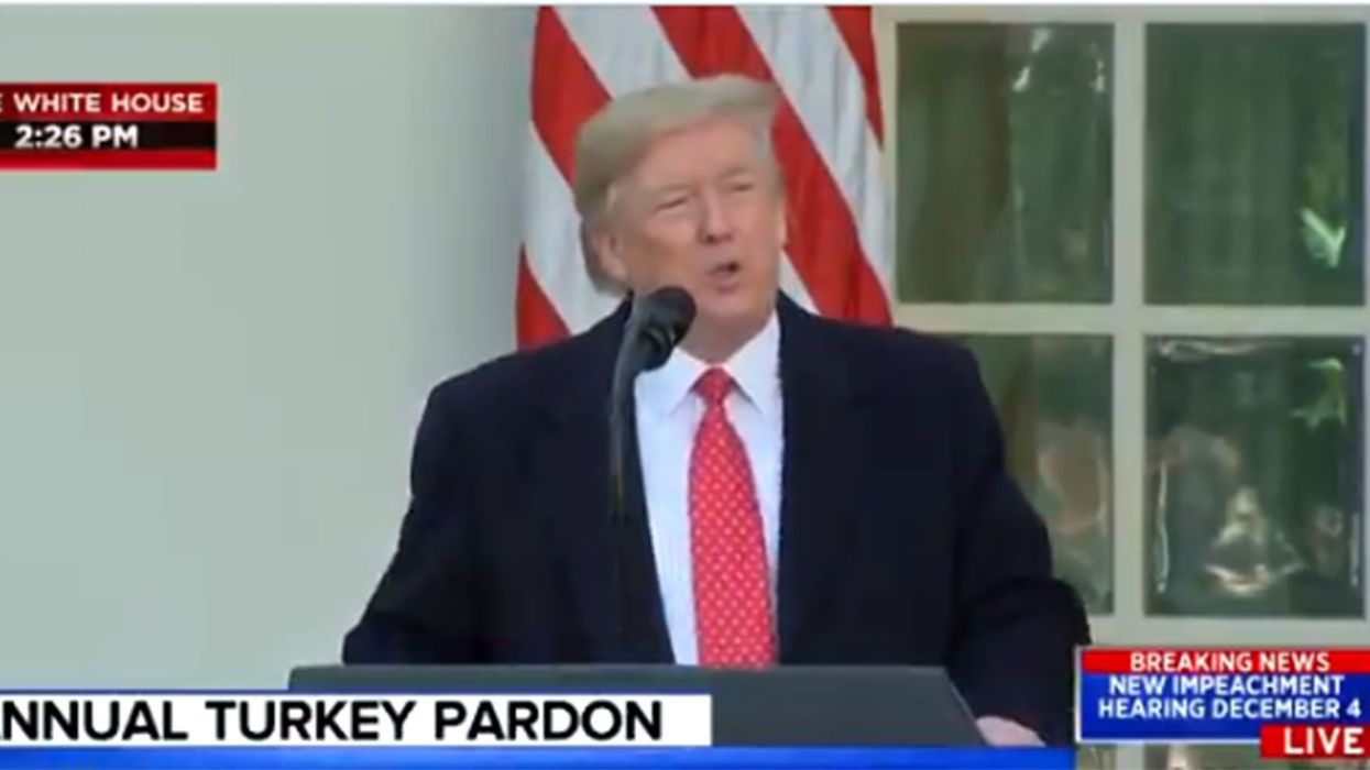 Trump’s weird Thanksgiving ‘turkey pardoning’ is being compared to Obama's and it isn't very flattering