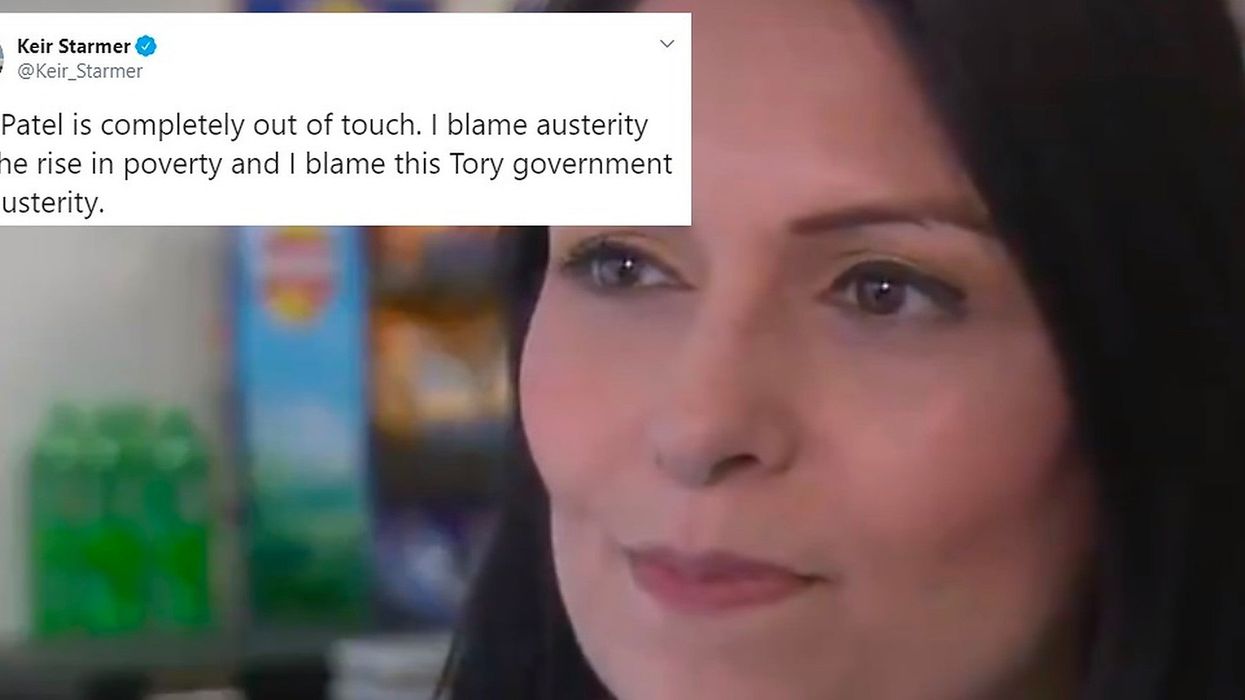 Priti Patel said the government isn't responsible for poverty and people are furious