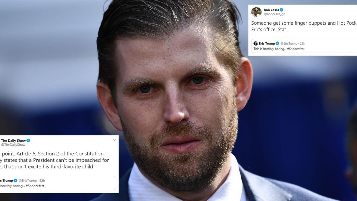 Eric Trump roasted after calling the impeachment hearing 'boring'