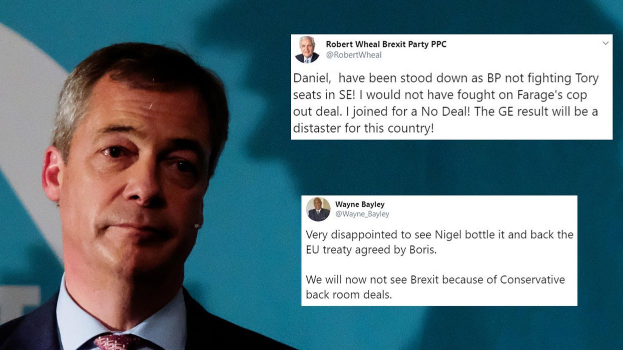 Brexit Party candidates are furious that Nigel Farage has forced them to them stand down