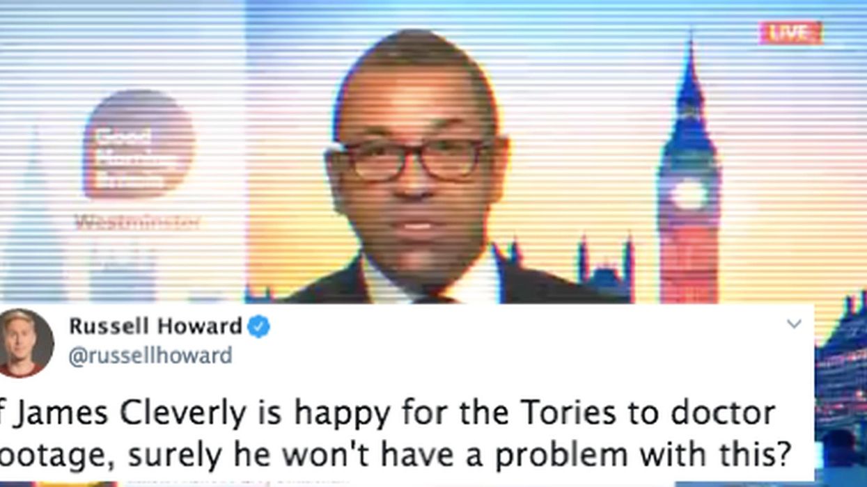 Russell Howard made a hilarious compilation video of James Cleverly after he defended the Tories' 'doctored' videos