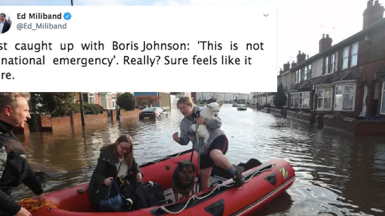 Boris Johnson said the floods weren't a 'national emergency' and people are furious