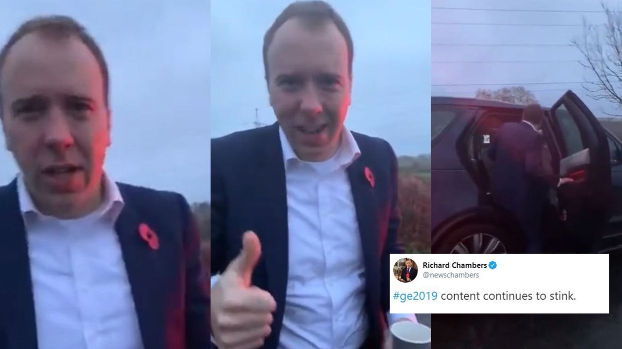 Matt Hancock goes full Partridge in bizarre roadside campaign video