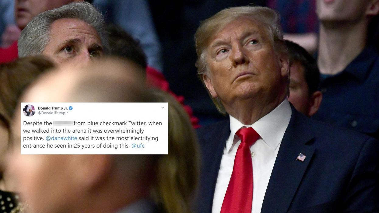 Trump Jr is trying to claim that his dad wasn't booed at UFC when he blatantly was