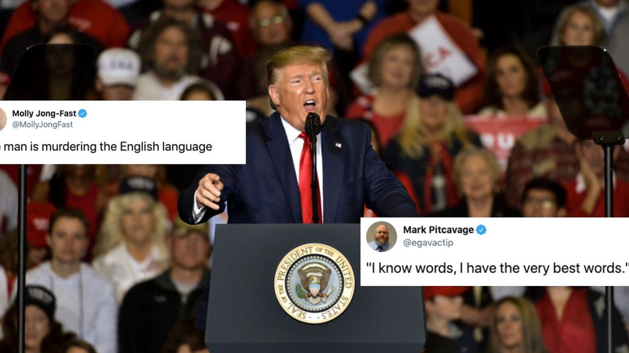 Trump accidentally invents new word during furious rally speech where he insulted Obama and Beto O'Rourke
