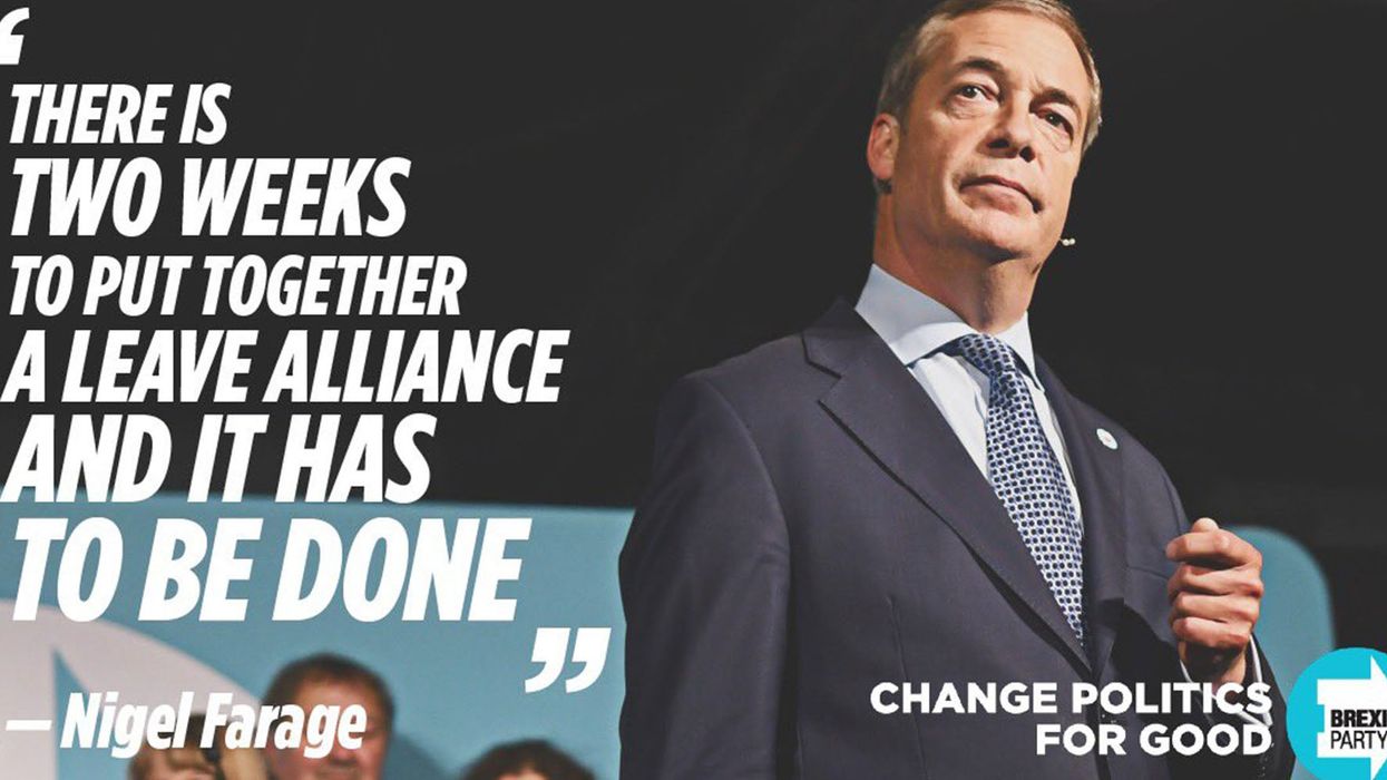 One of Nigel Farage's key campaign slogans features a glaring typo