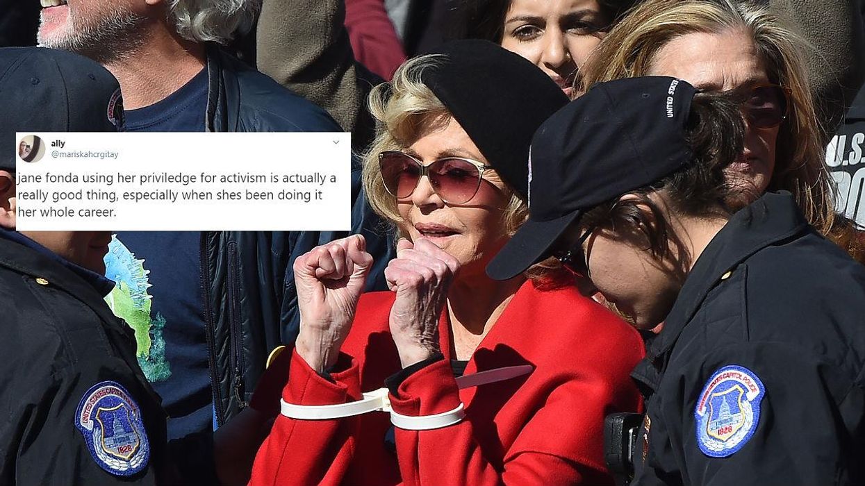 Jane Fonda just gave an awards speech whilst being arrested for protesting climate change