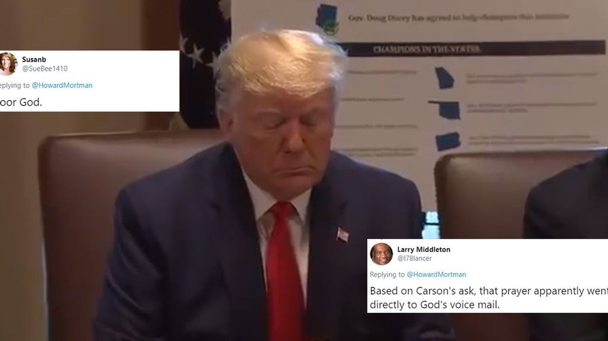 This clip of Trump's team thanking God for the president is seriously disturbing