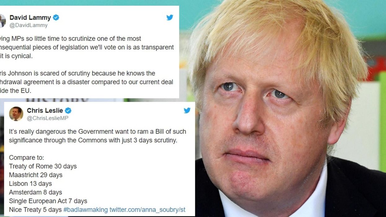 People are complaining that MPs are being given a 'dangerous' lack of time to go over Boris Johnson's Brexit deal