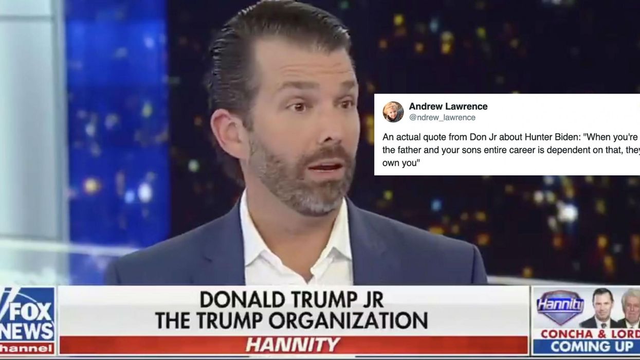 Trump Jr continues his self own as he criticises Hunter Biden of nepotism and people are exhausted