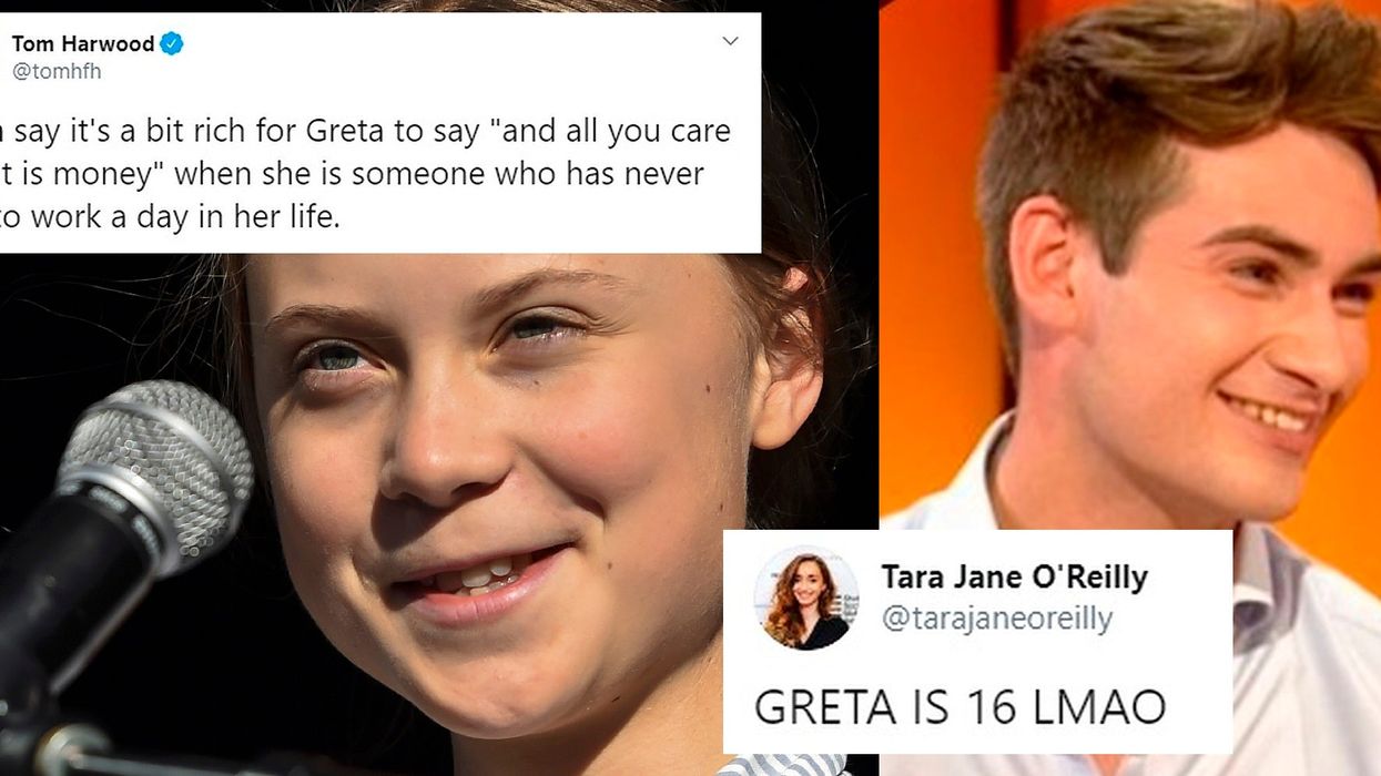 Tom Harwood accused Greta Thunberg of never having to 'work a day in her life' and people pointed out the obvious