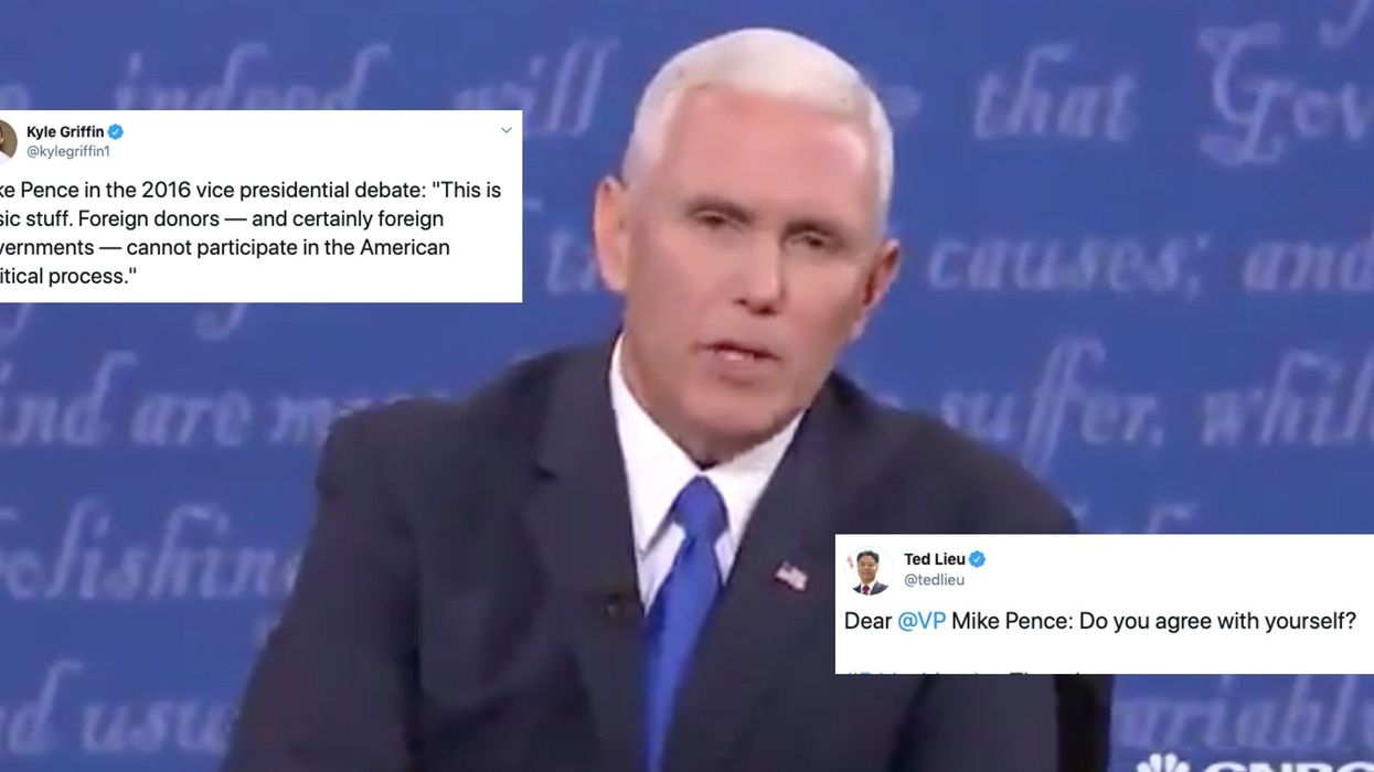 Mike Pence said in 2016 that 'no foreign governments can participate in the American political process'