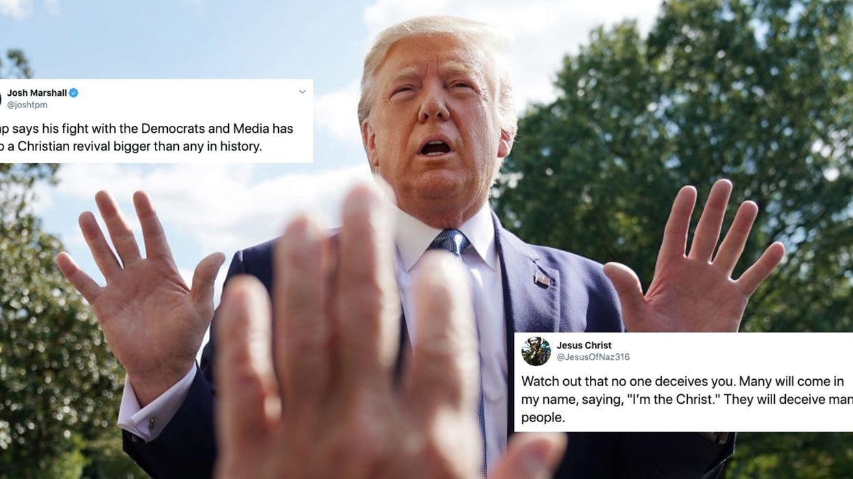 Trump is claiming that his fight with the Democrats and the media has inspired a revival in Christianity