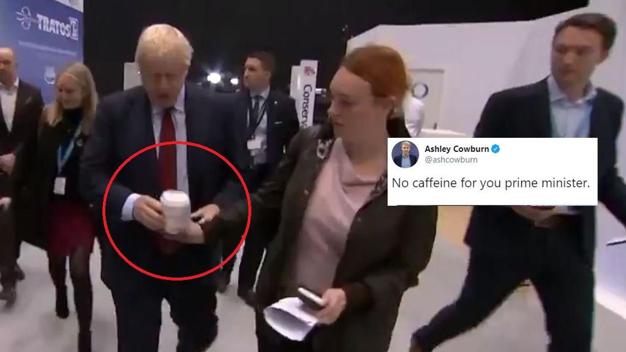 This video of Boris Johnson's aide grabbing a disposable cup off him is priceless