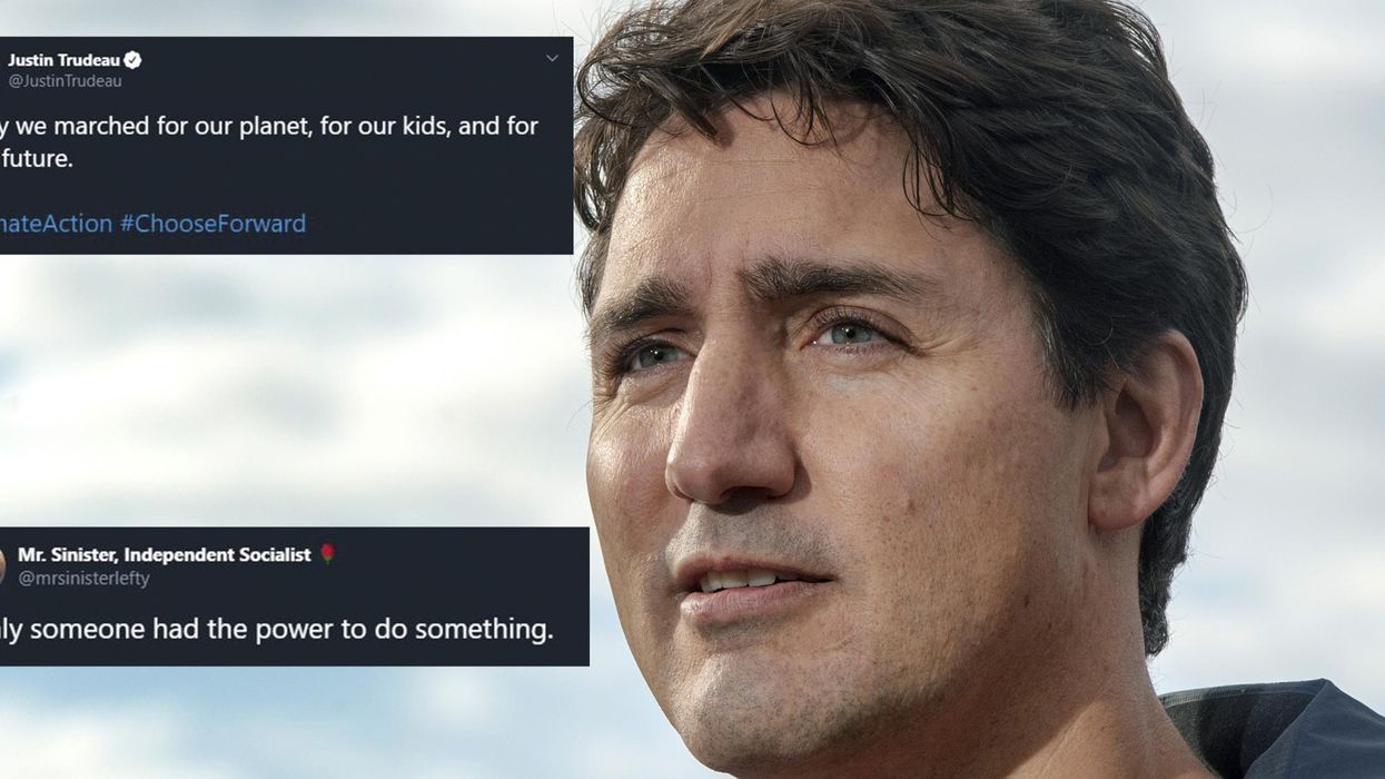 Justin Trudeau roasted for climate change march tweet