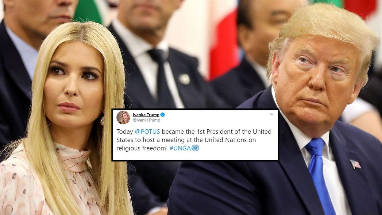 Ivanka Trump is praising her father's dedication to 'religious freedom' and people are pointing out a problem