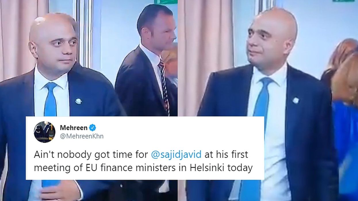Sajid Javid struggles to find anyone to talk to at EU meeting in excruciating footage