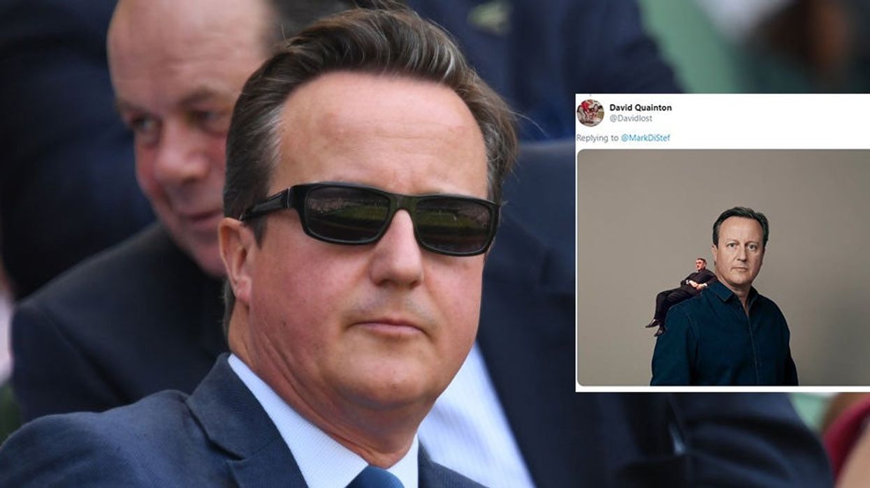 David Cameron posed in front of a blank background and the Photoshops were too easy to resist