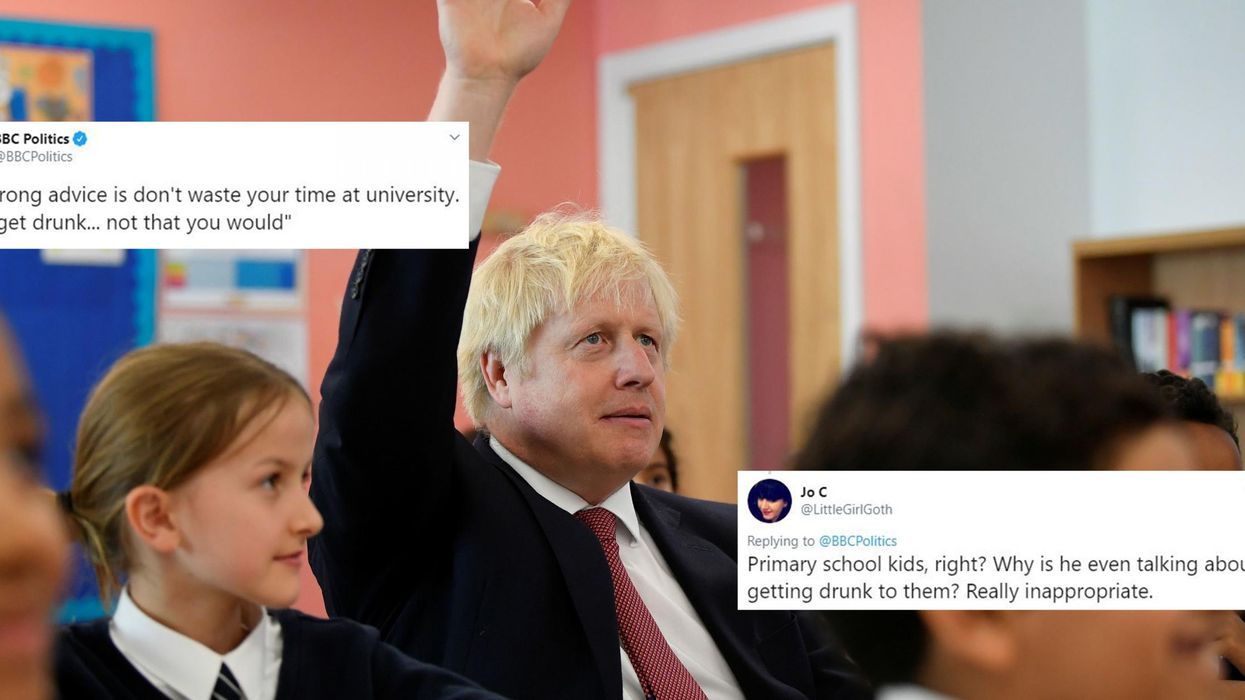 Boris Johnson branded 'inappropriate' after telling schoolchildren to not get drunk