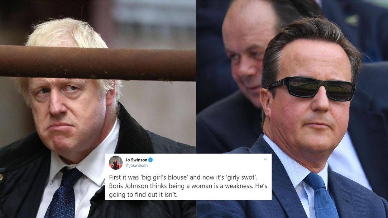 Boris Johnson is being called sexist for describing David Cameron as a ‘girly swot’ in secret government note