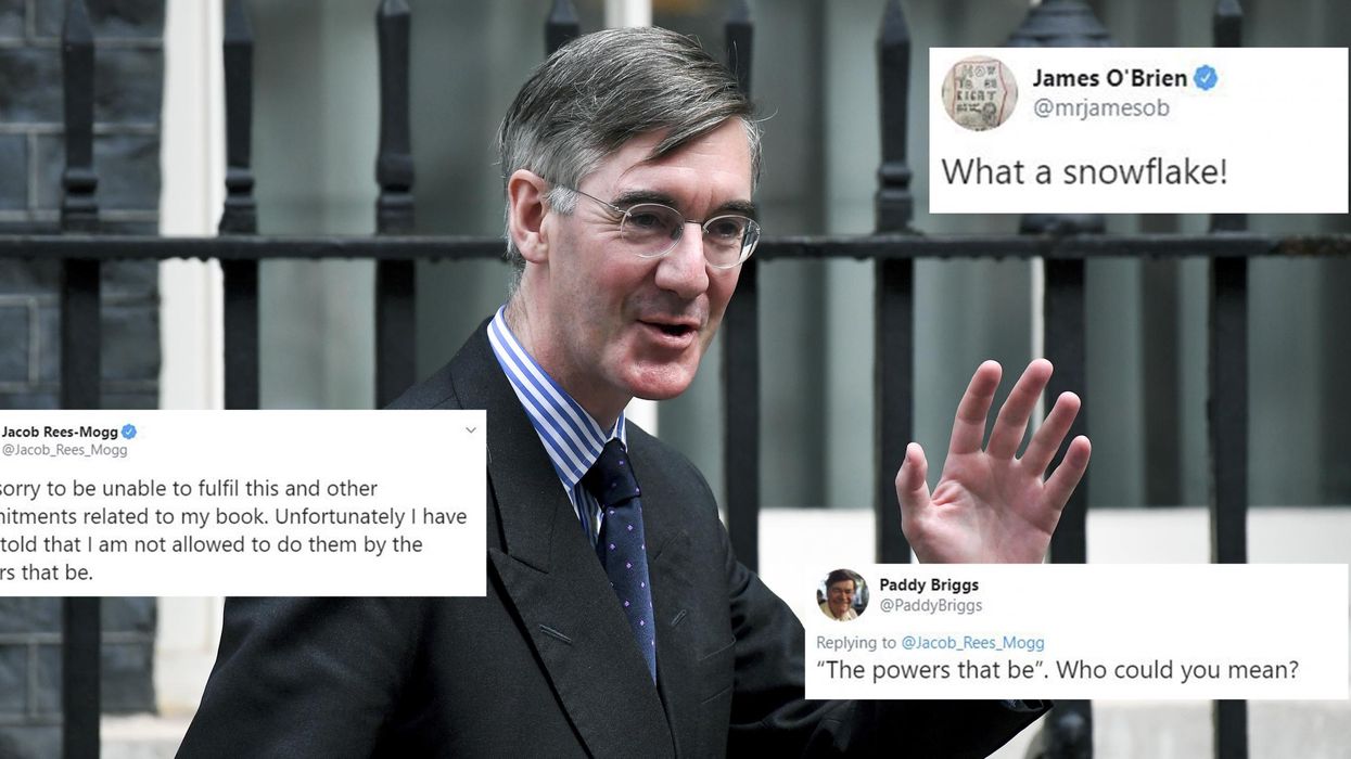 Jacob Rees-Mogg mocked after being forced to cancel literary festival appearance by 'powers that be'