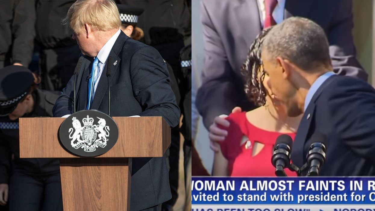 People are comparing how Boris Johnson and Barack Obama helped someone who almost fainted