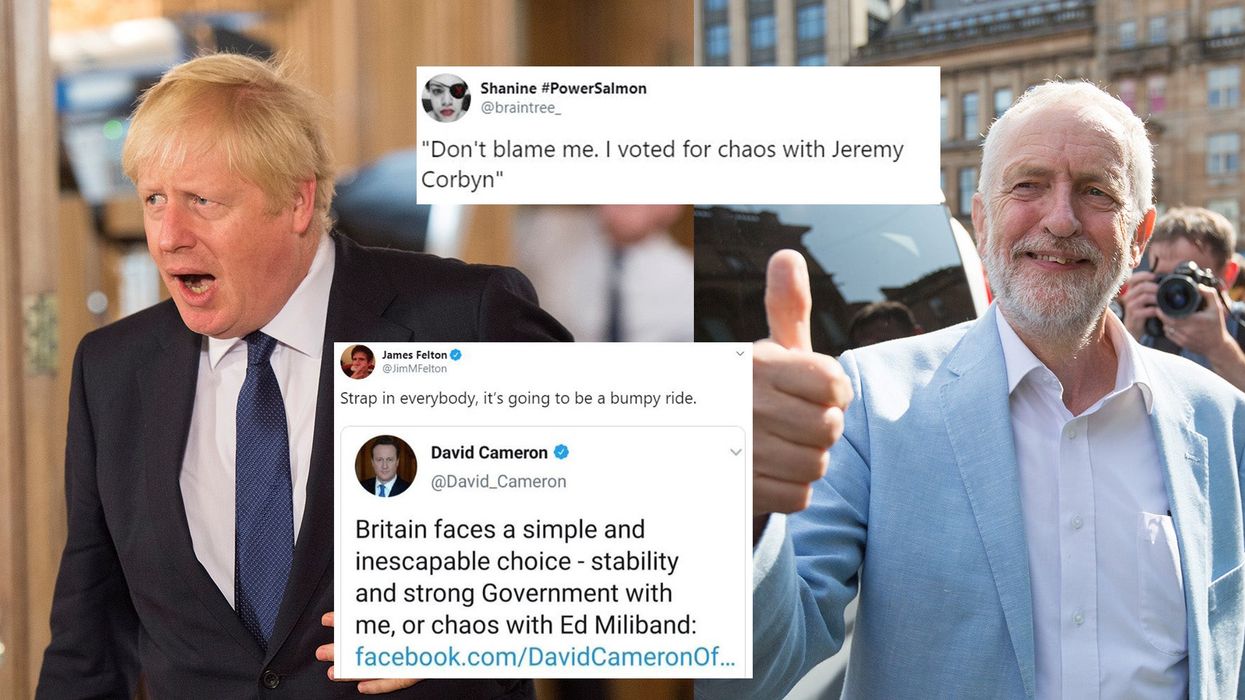 Boris Johnson said 'it's me or chaos with Corbyn' and everyone is saying the same thing