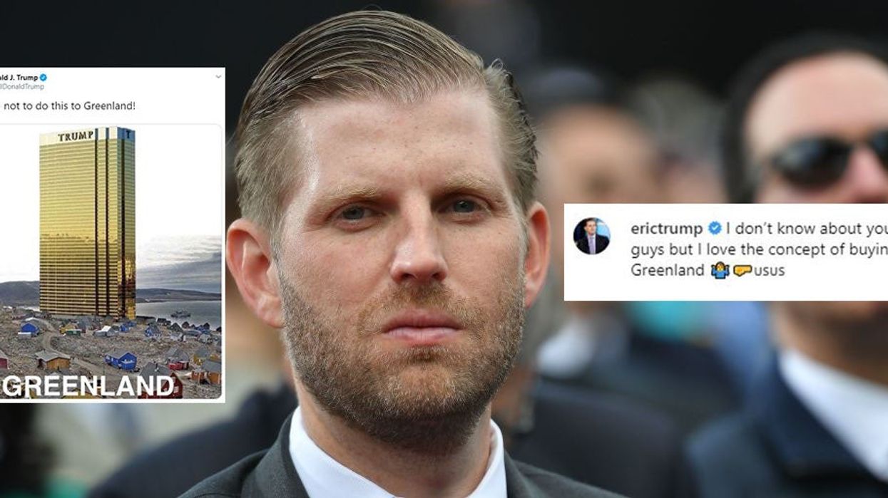 Trump mocks his own son by sharing Greenland meme
