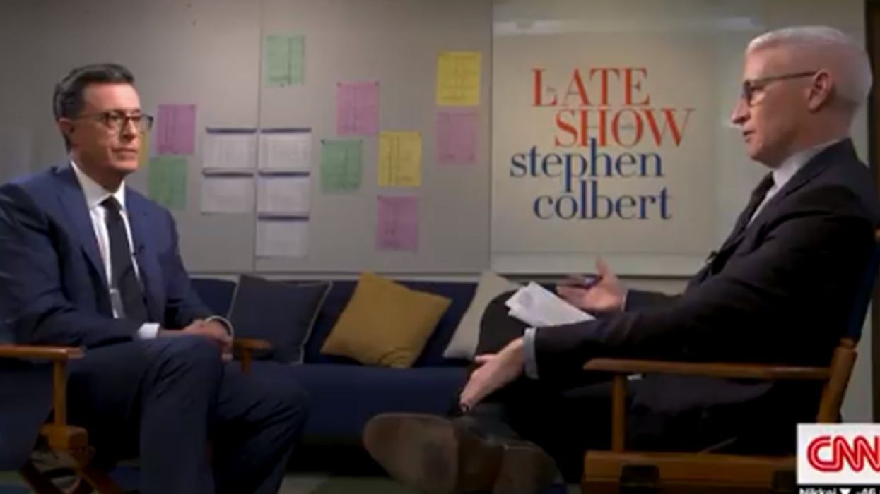 Stephen Colbert and Anderson Cooper praised for their moving discussion about grief