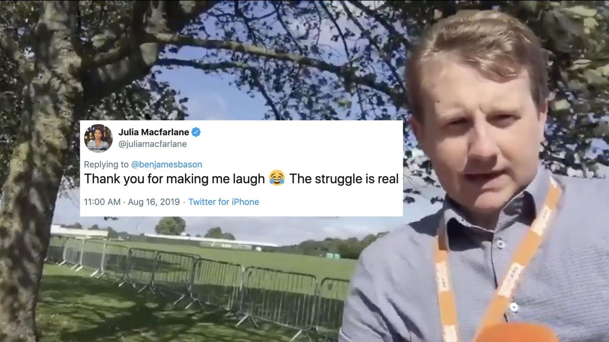 Reporter fails to keep his camera upright in hilarious video