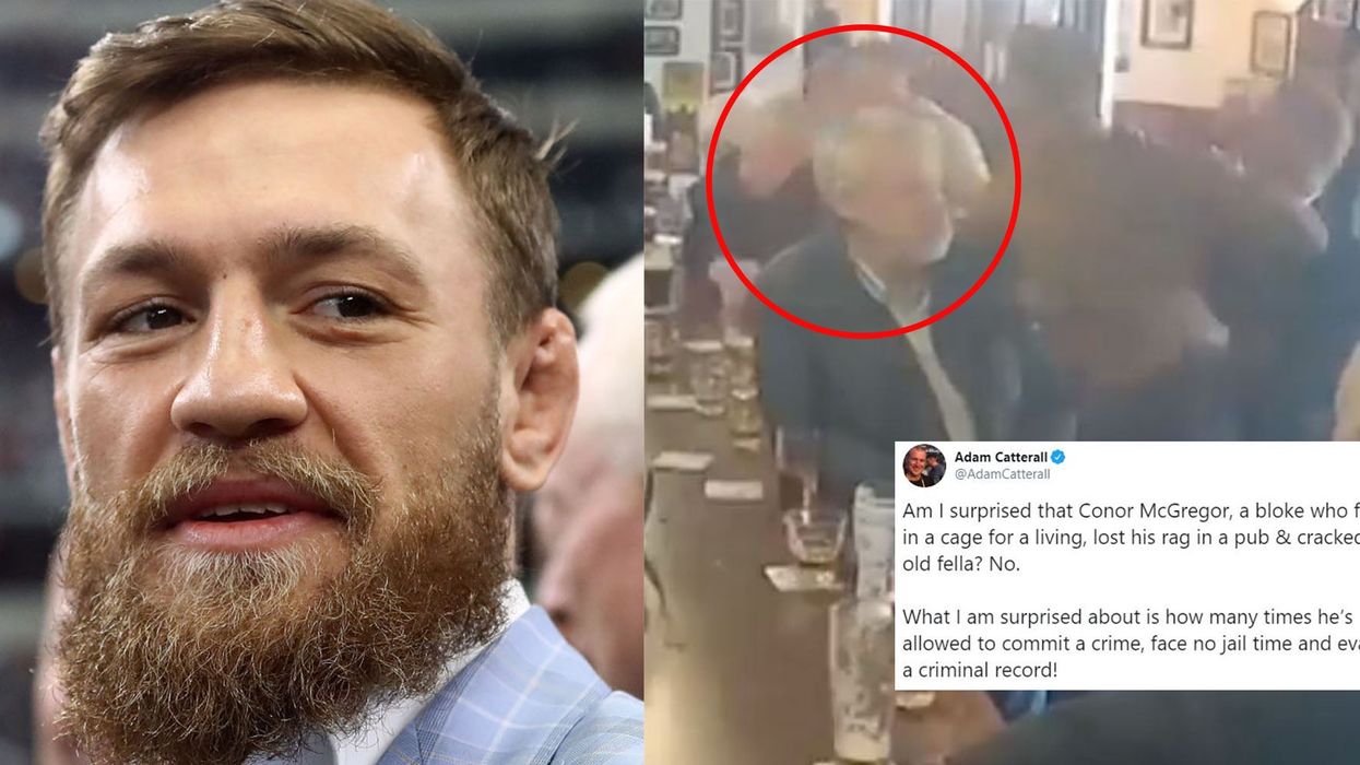 Fans condemn Conor McGregor after fighter is filmed punching an elderly man in a pub
