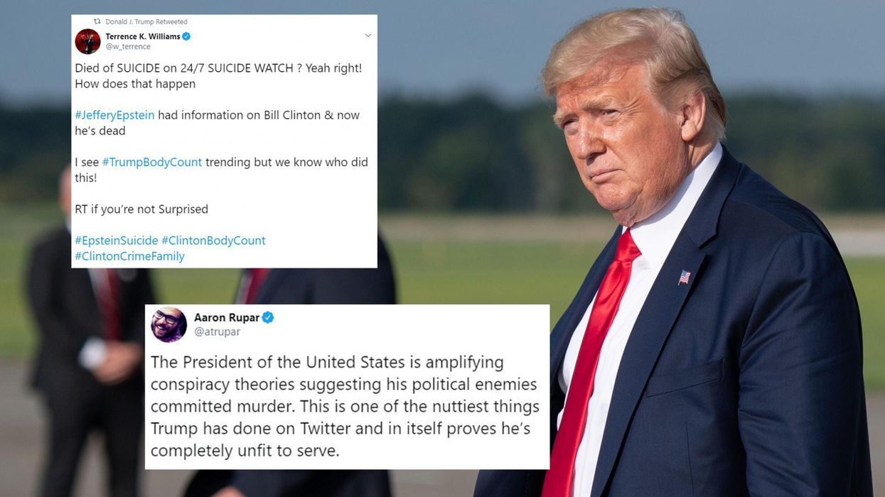 Twitter reacts with fury after Trump retweets unfounded Jeffrey Epstein conspiracy theory
