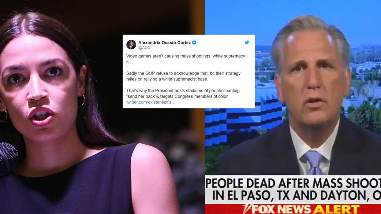 AOC calls out Republicans for blaming video games not white supremacy for mass shootings