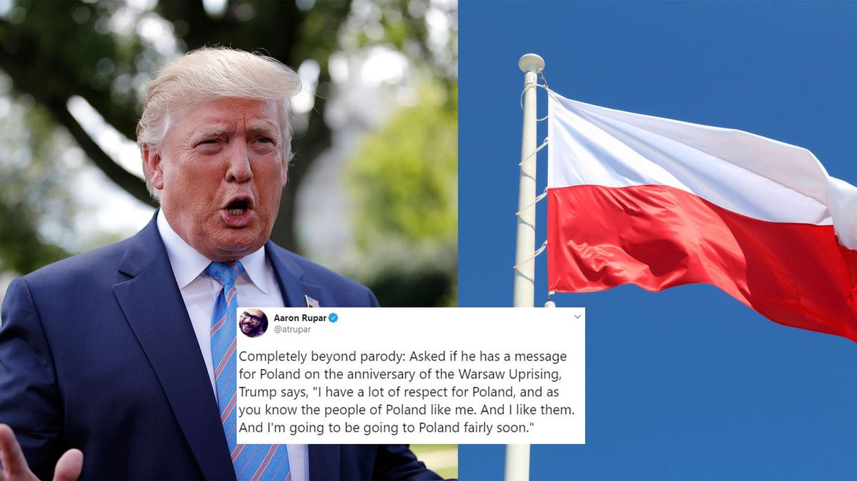 Trump was asked to comment on the anniversary of the Warsaw Uprising but just talked about himself instead