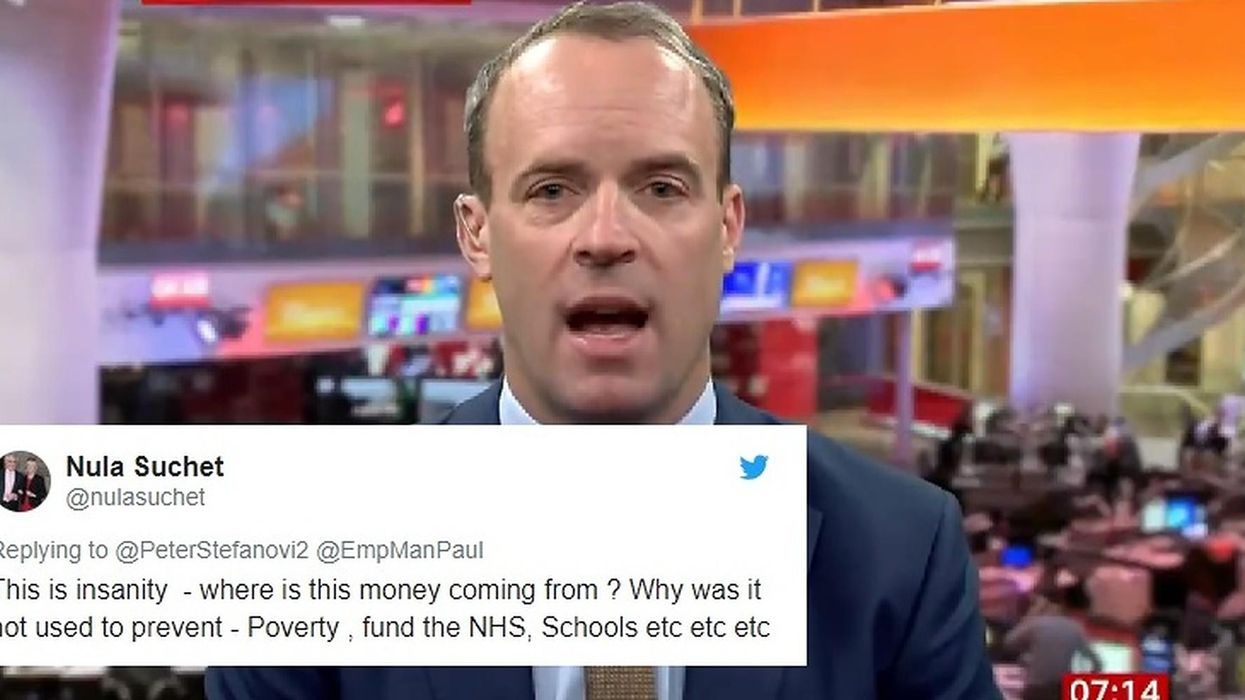 Dominic Raab boasted about the money being spent on no-deal and people aren't happy