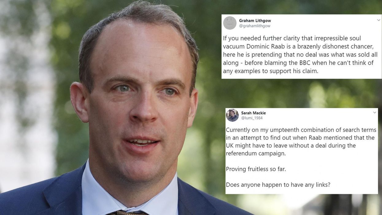 Dominic Raab called out after suggesting people were told about a no-deal Brexit before the referendum