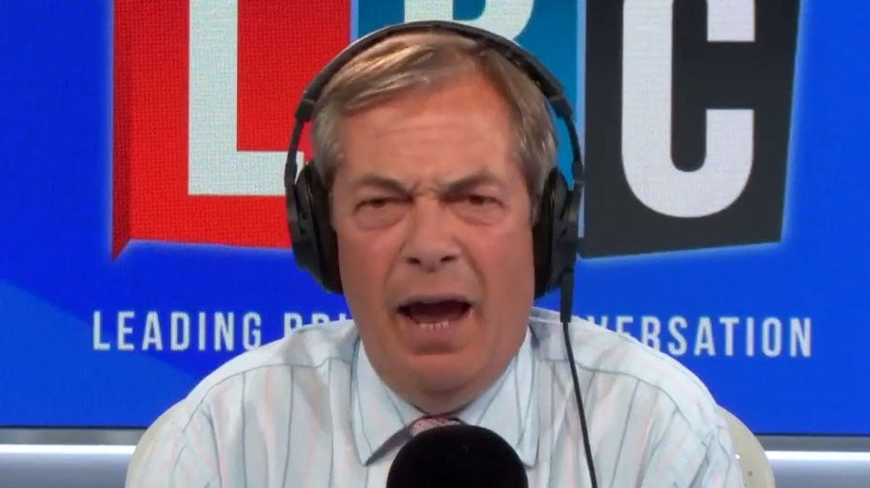 Nigel Farage accuses Brexit voter of being 'hysterical' during bizarre radio call