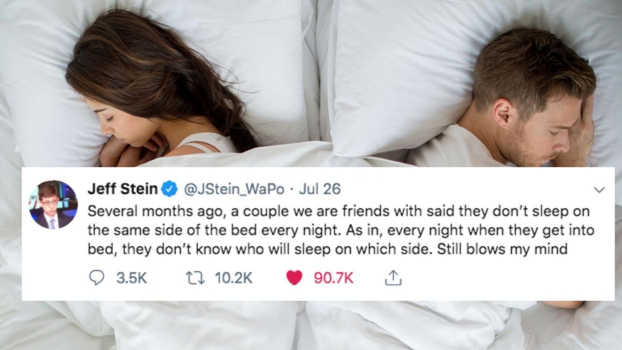 Couple that doesn't have a 'side of the bed' horrifies the internet