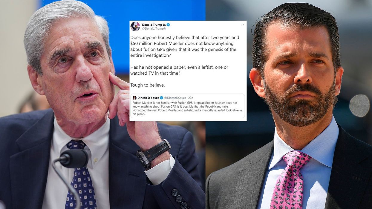 Donald Trump Jr shares tweet calling Robert Mueller 'mentally retarded'
