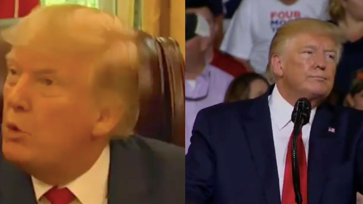 This 30-second clip shows that Trump told a blatant lie about his reaction to the 'send her back' chants