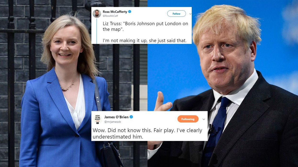 Liz Truss said Boris Johnson 'put London on the map' and everyone made the same joke