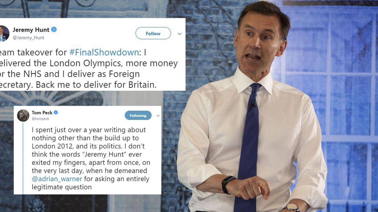 Jeremy Hunt called out after claiming he 'delivered the London Olympics' in 2012