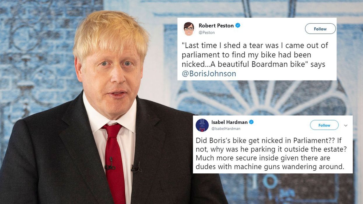 Boris Johnson claims the last time he cried was when his bike was stolen