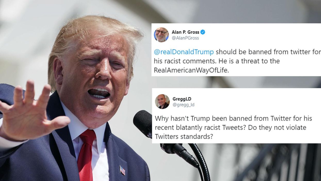 Twitter users call for Trump to be 'banned' from due to his 'racist' tweets