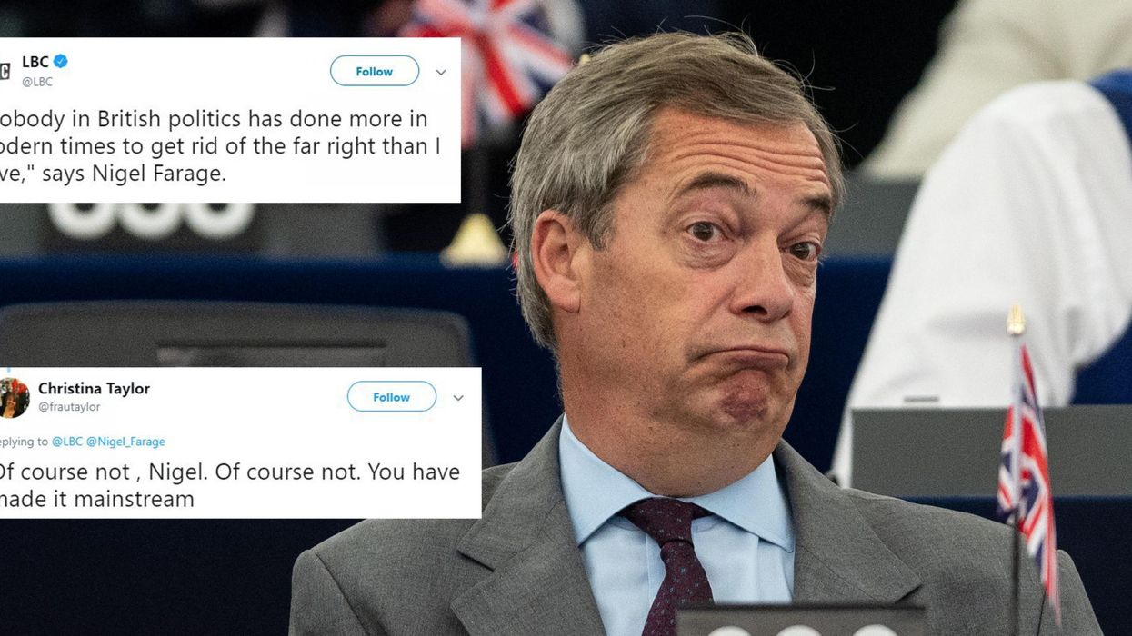 Nigel Farage said he has 'done more than anyone get rid of the far-right' and everyone pointed out the irony