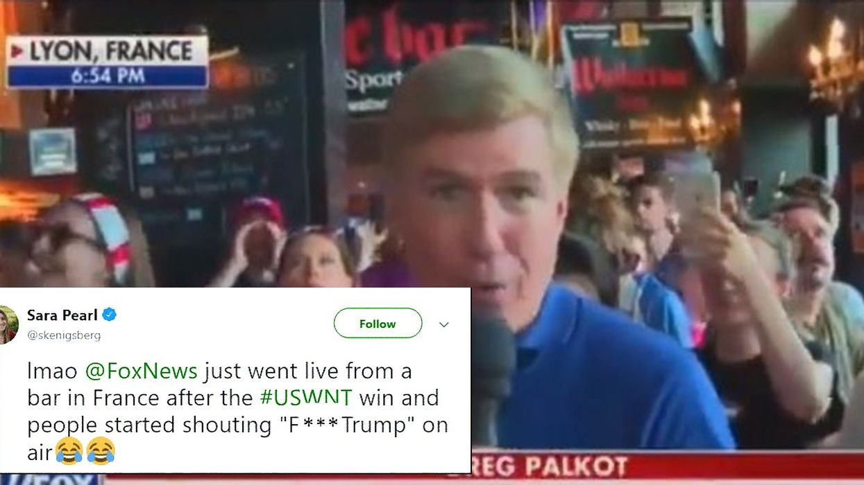 Fox News broadcast was interrupted by football fans chanting 'F*** Trump'