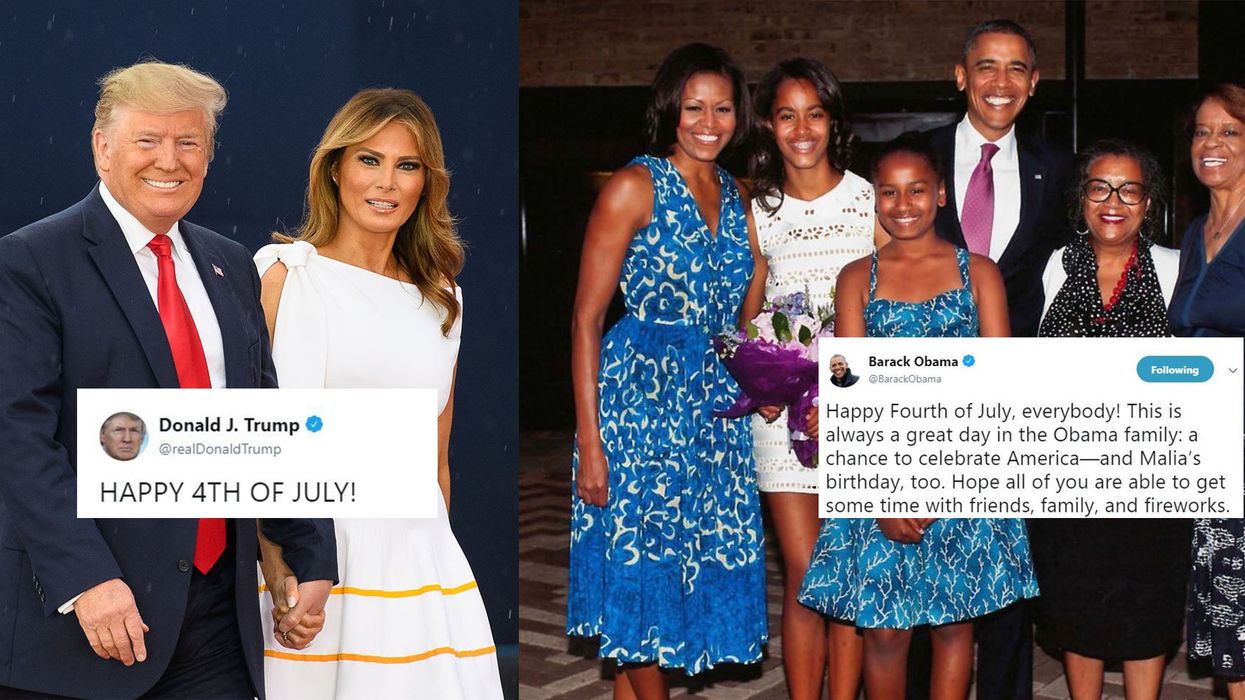 Trump and Obama's 4th of July tweets couldn't have been more different