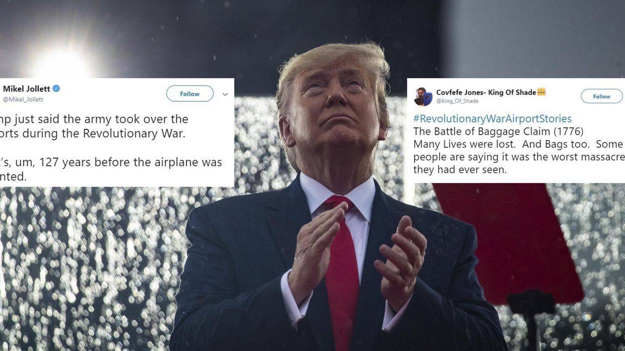 Trump hilariously mocked after claiming that airports existed in the Revolutionary War
