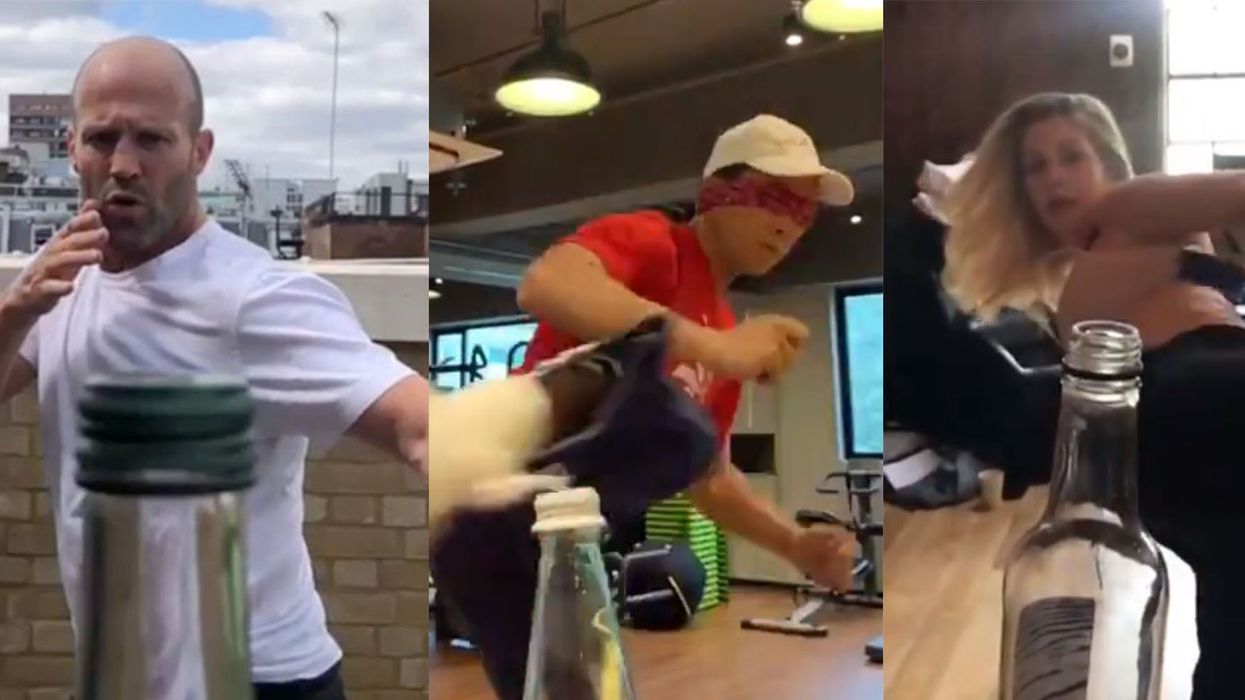 The bottle cap challenge has become the latest bizarre viral trend
